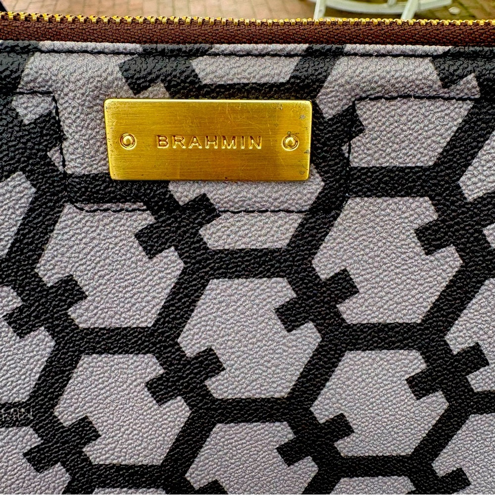 Brahmin Black and Gray Geometric Clutch - Picture 3 of 10